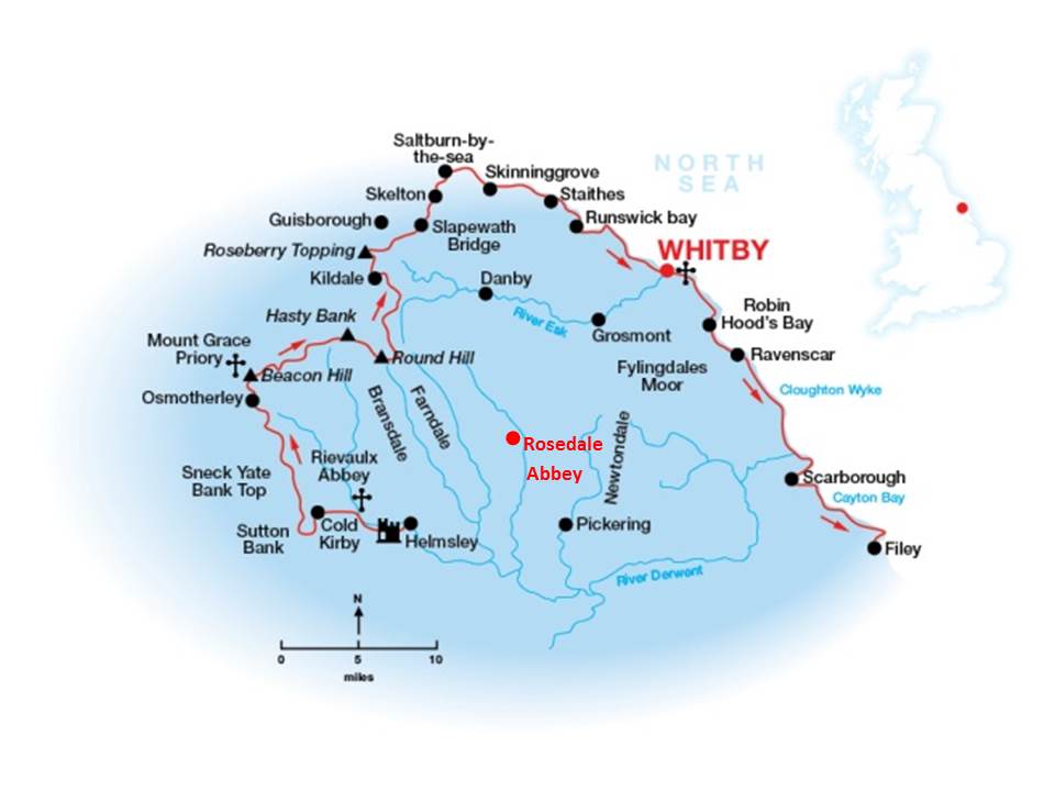 Cleveland Way Map Rosedale